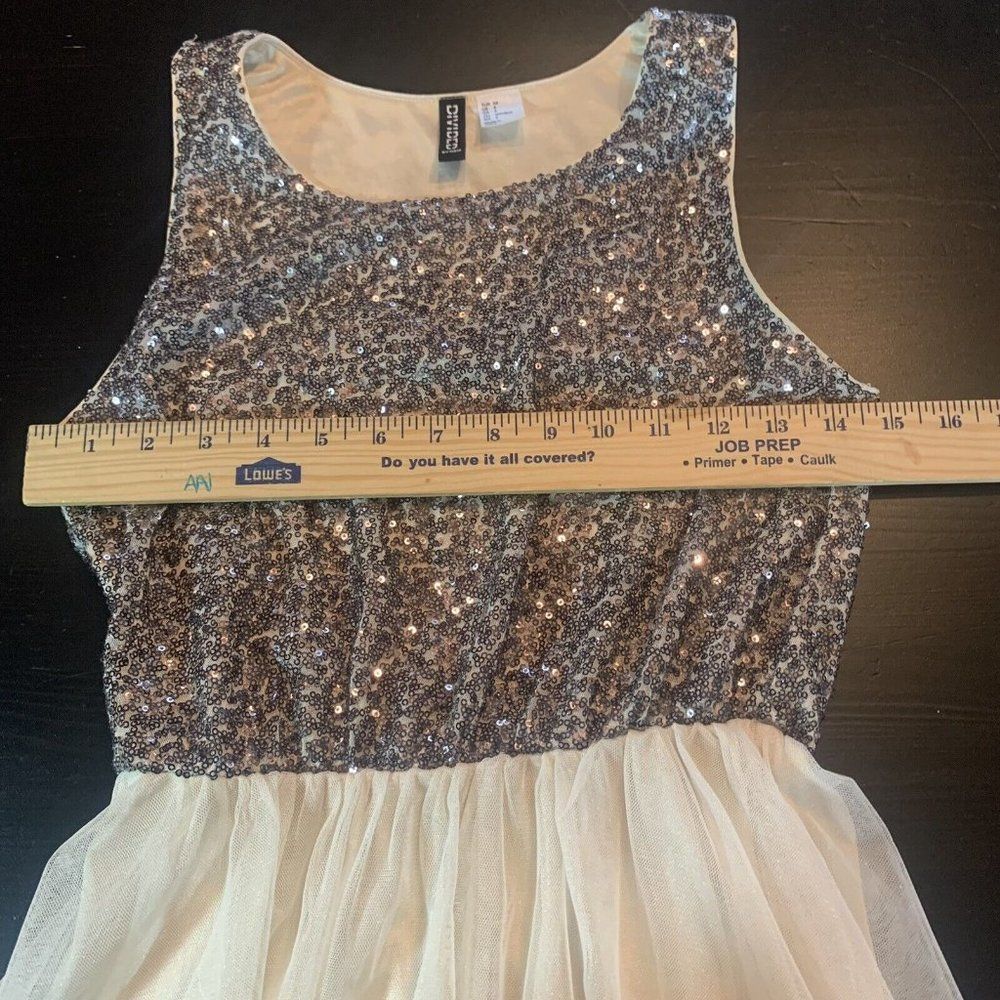 H&M Divided Sequins Tulle Fit Flare Skater Dress Party Wedding Cocktail Size 4 - Picture 9 of 12